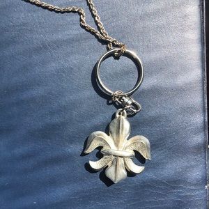 Sterling silver fleur-de-lis necklace
